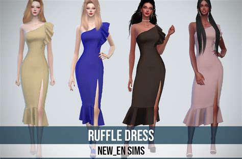 Newens Ruffle Dress Sweet Sims 4 Finds
