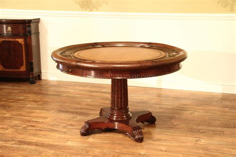 leather top poker table mahogany games table