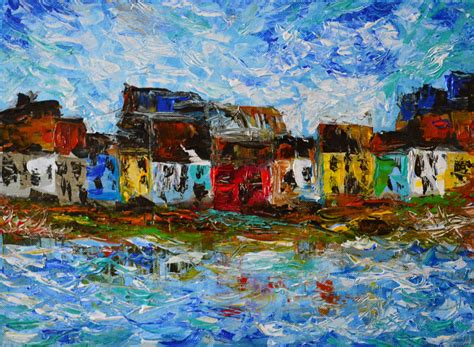 ☘ Ireland Galway Art Acrylic Arth2o Art Painting Acrylic