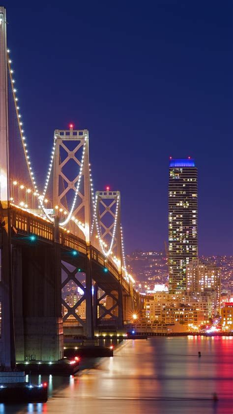 640x1136 Resolution San Francisco Night Bridge Iphone 55c5sse
