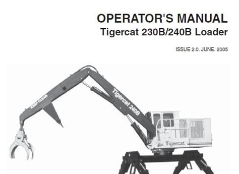 Tigercat B B Loader Operators Manual Service Repair Manuals Pdf