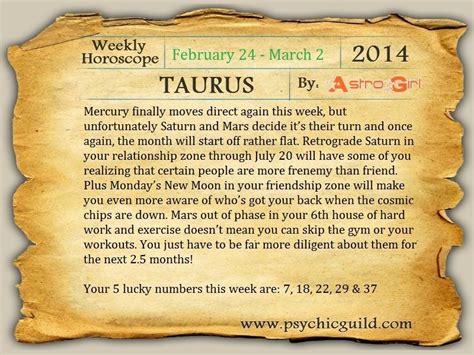 Weekly Horoscope For Taurus: Pictures, Photos, and Images for Facebook ...
