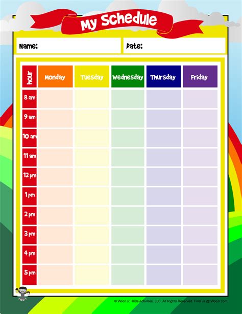 Schedule Timeline Template Printable Schedule Template Free Word Template