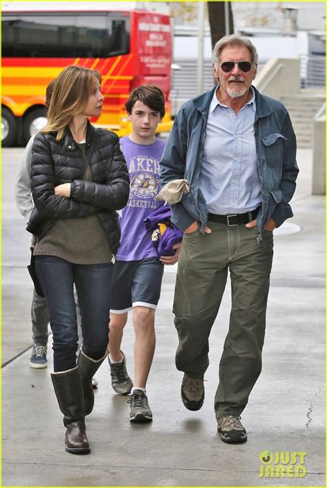 Harrison Ford And Calista Flockhart Take Their Son Liam To A Lakers