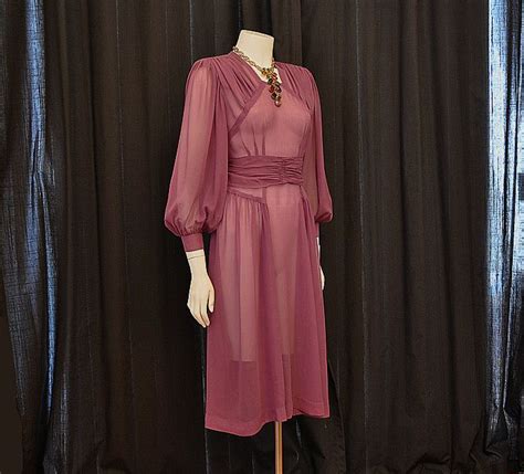 1940s Dress Lovely In Lilac Vintage 40s Sheer Billowy Silk Chiffon