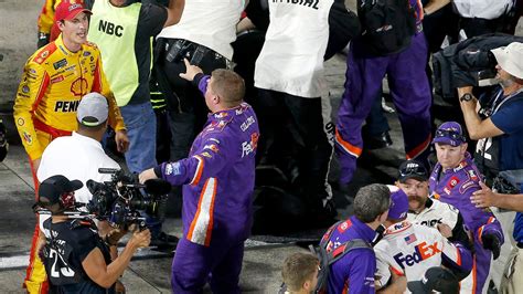I understand the sub doesn't have set nascar threads, so who is everyone thinking for today's race on the paperclip? Joey Logano, Denny Hamlin Post-Race Confrontation Breaks ...