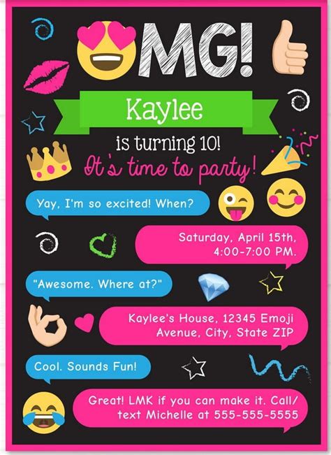 Free Printable Emoji Birthday Invites Templates