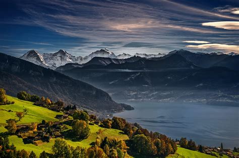 Photo Alps Switzerland Lake Thun Bernese Oberland Nature Mountain
