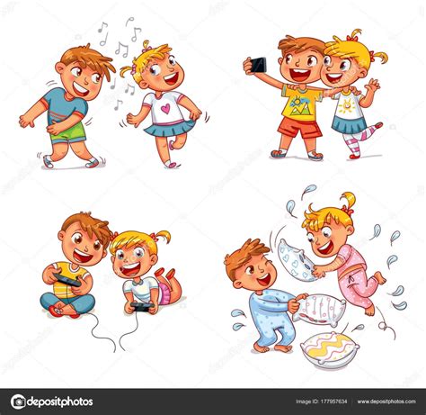 Children Spend Leisure Time Fun Stock Vector Image By ©kharlamovalv