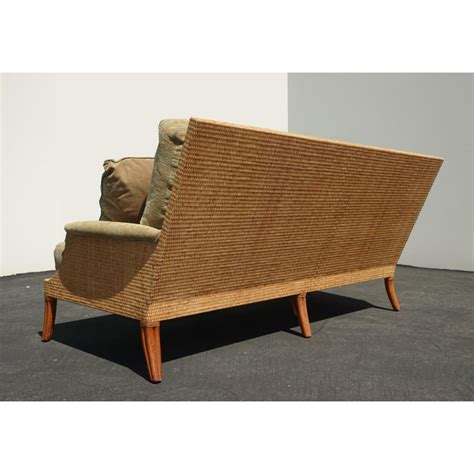 What is the difference between a loveseat and a settee. Vintage Mid Century Modern McGuire Sage Green Sofa | Chairish