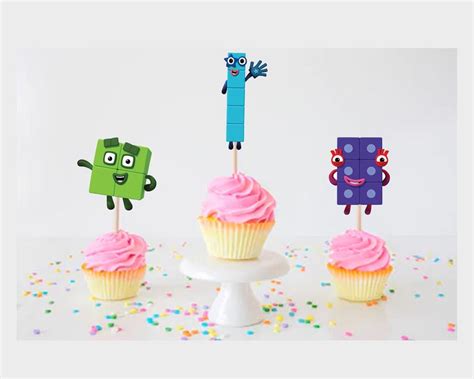 Numberblocks Cup Cake Toppers Numberblock Birthday Party Etsy Ireland