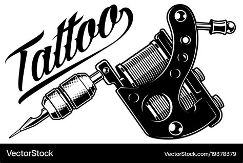 Tattoo Machine Monochrome Royalty Free Vector Image