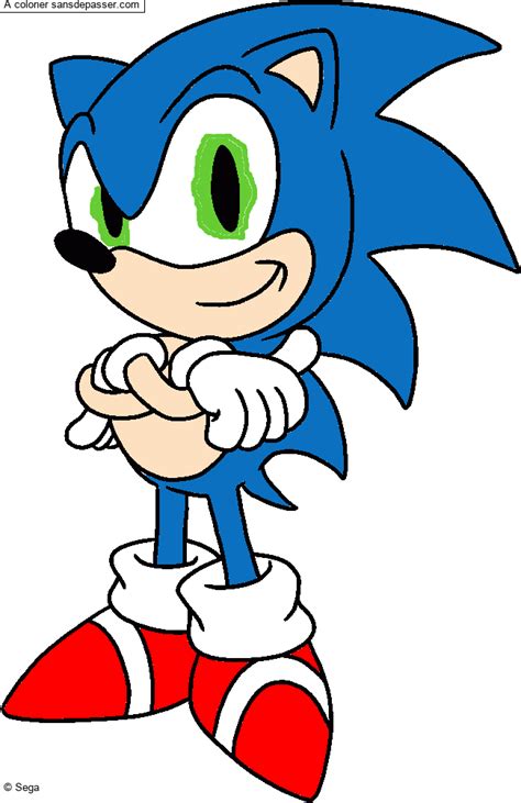 Dessin colorié : Coloriage Sonic par un invité - Sans Dépasser
