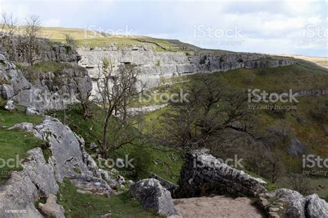 Steps And Steep Footpath Descending Malham Cove In The Yorkshire Dales