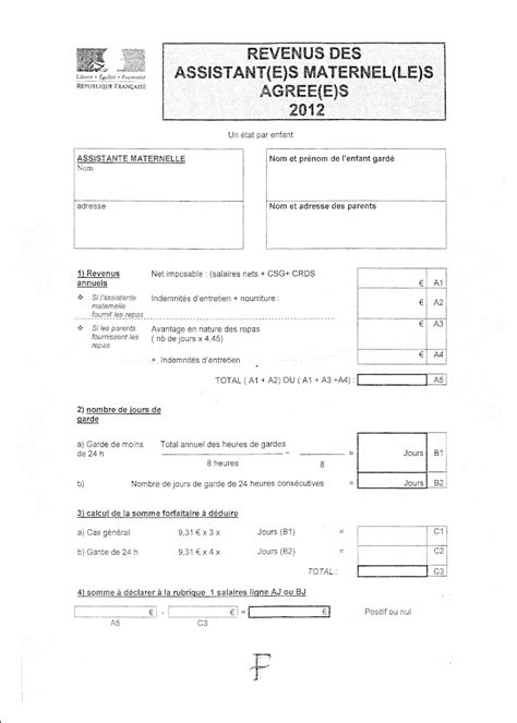 Calcul Impot Assistant Maternel Assistantes Maternelles