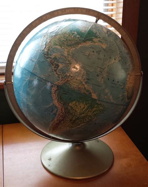 Rand Mcnally World Portrait Globe A 110000 751 Relief Map 1960s 1970s
