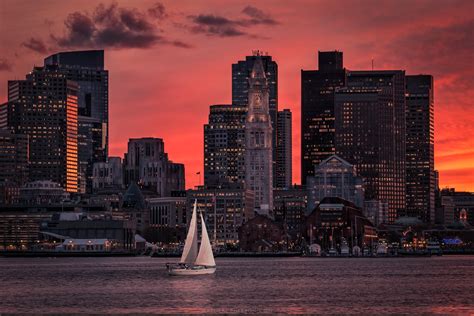 Boston Harbor at sunset [OC][3000x2000] : CityPorn