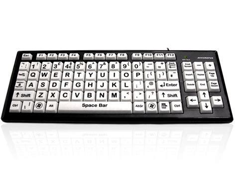 Kbc 280bw Uc Large Key Black On White Keyboard With 2 Port Usb Hub