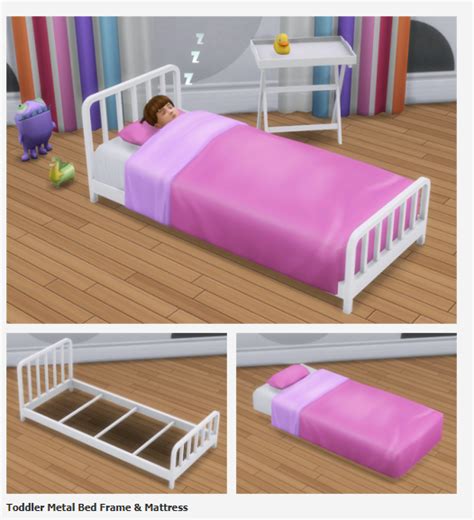 Veranka Metal Bedframe Sims 4 Beds Sims 4 Cc Furniture Kid Beds