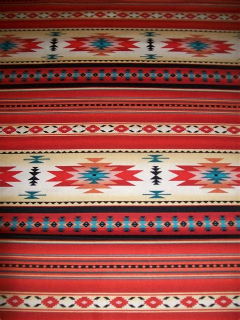 Red Tucson Native Tribal Print Fabric From Elizabeths