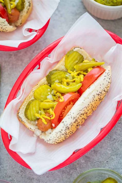 The condiments include mayonnaise, mustard and relish. Chicago Style Hot Dog Recipe - Strawberry Blondie Kitchen