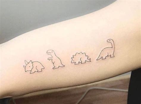 Cute Tiny Graphic Dinosaurs Temporary Tattoos Set Of Etsy Tattoos Minimalist Tattoo