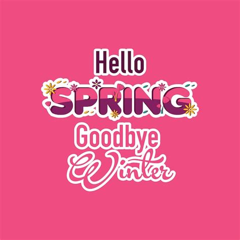 Hello Spring Goodbye Winter Vector Plantilla De Diseño Vector Premium