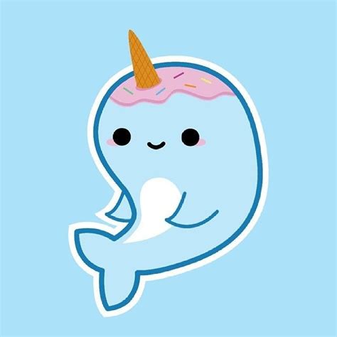 Funny kawaii baby whale vector characters. Narwhal | Kawaii narwhal, Cute narwhal, Narwhal drawing