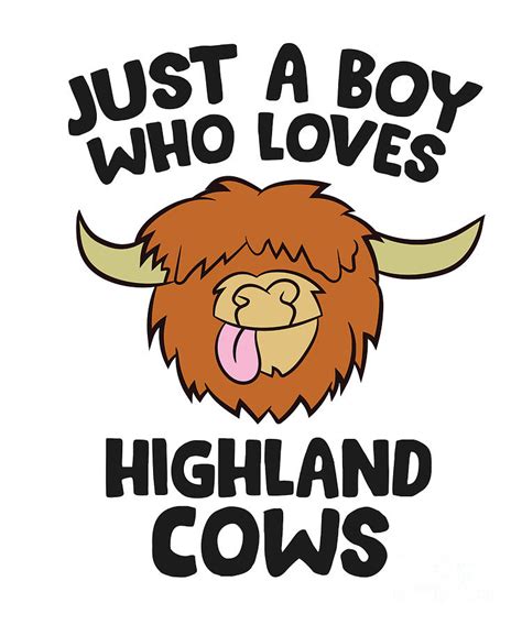 Just A Boy Who Loves Highland Cows Funny Highland Cow Tapestry