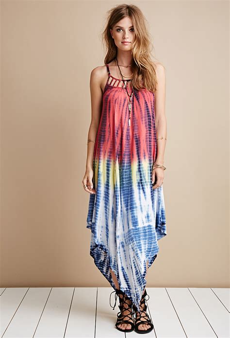 You can dress it up or dress it down for a casual look. Forever 21 Raga Tie-dye Ladder Cutout Maxi Dress in Blue ...