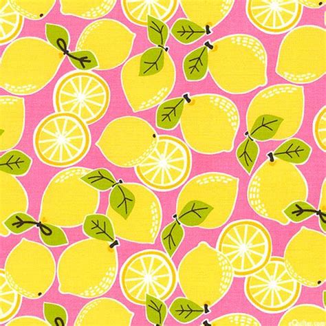 Tutti Fruitti Lemon Drop Candy Pink Lemon Art Spoonflower Fabric