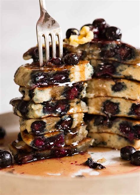 Extra Fluffy Blueberry Pancakes The Cookbook Network