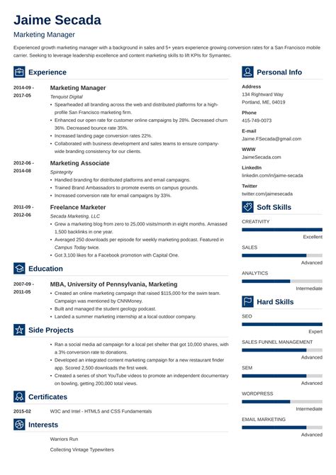 10 Marketing Resume Examples Best Templates And Expert Tips