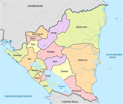 Mapa De Nicaragua Municipios