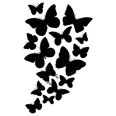 Ilustración De Vector Dibujado A Mano De Silueta De Mariposa Negra