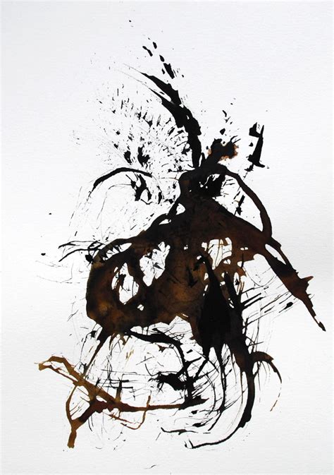 Original Abstract Art Ink Drawing Black Brown And By Comart