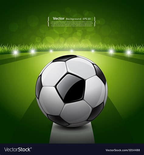 Soccer Ball On Green Grass Background Royalty Free Vector