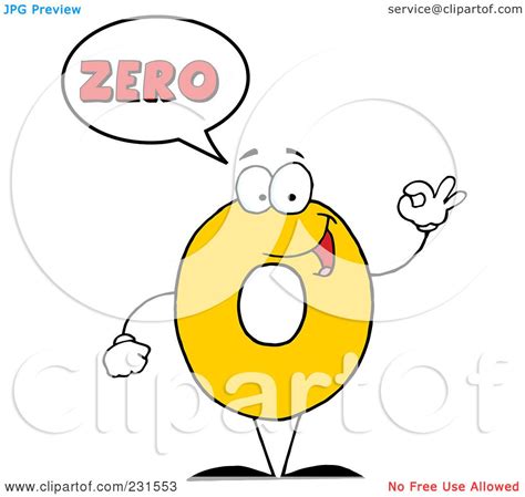Royalty Free Rf Clipart Illustration Of A Number Zero Character