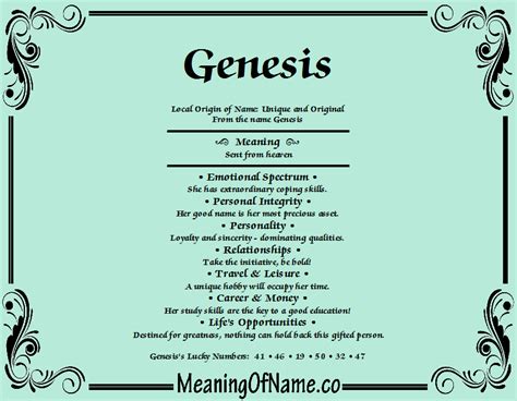 Genesis Meaning Of Name
