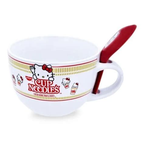 Sanrio Hello Kitty X Nissin Cup Noodles Soup Mug With Spoon New £1856