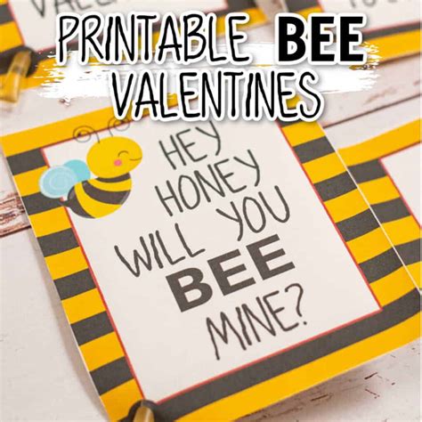 Printable Bee Valentines Cards Far From Normal