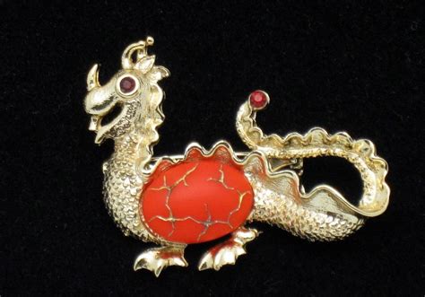 Auction Bidding Get Your Dragon Vintage Figural Dragon Brooch Pin