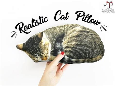 Sleeping Cat Pillow Stuffed Animal Plush Cotton Anniversary Mothers Day