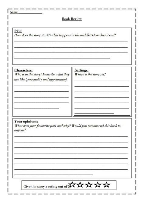 Free Printable Book Review Template Printable Templates