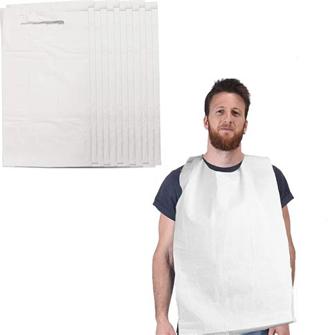 Upper Midland Products Disposable Adult Bibs For Eating Giant Bib 16”x30” Covers