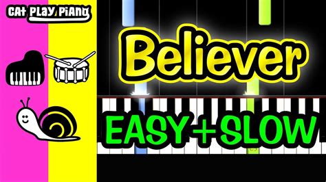 Individual part, piano reduction, sheet music single. Believer - Piano Tutorial Easy SLOW + Free Sheet Music PDF -Imagine Dragons - YouTube