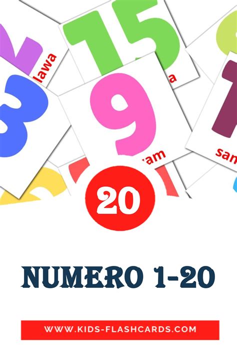 20 Free Numbers 1 20 Flashcards In 4 Pdf Formats Filipino Pictures