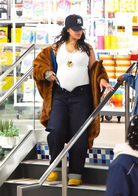 Rihanna Flaunts Growing Baby Bump As She Steps Out In Nyc In Tank Top