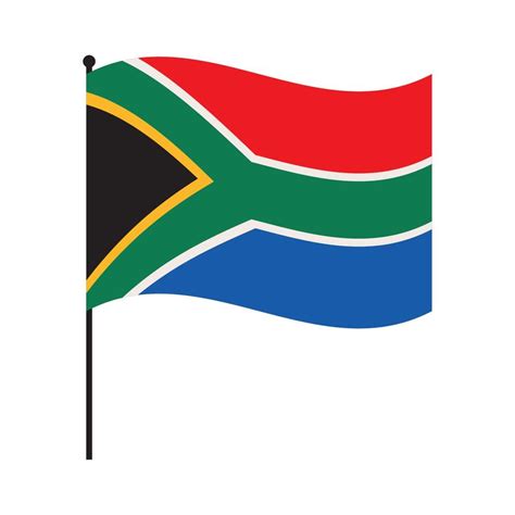 South Africa Flag With Pole 11202937 Vector Art At Vecteezy