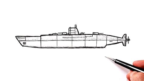 How To Draw A Battle Submarine Drawing Tutorial Youtube